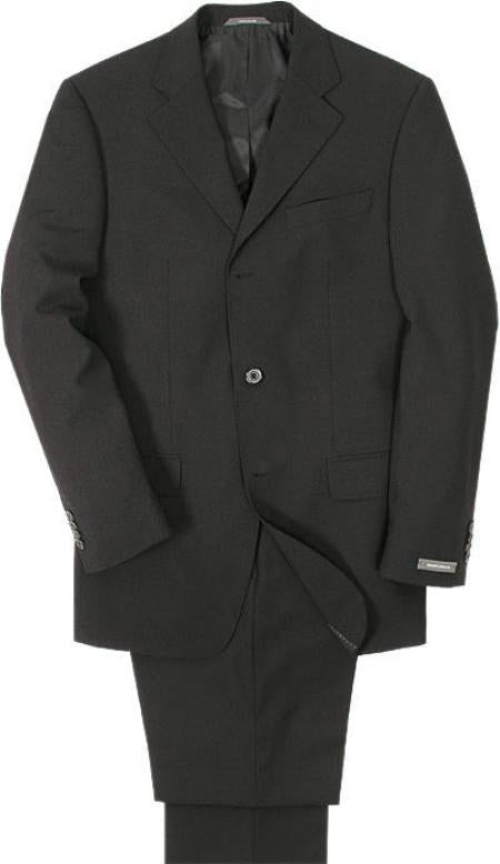 Super 100 Solid Black 3 Buttons Cheap Priced  Suits