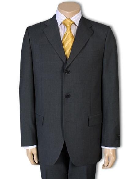 3/4 Buttons Men's Dress Business Charcoal Gray 100% Super year round Cheap Priced Business Suits Clearance Sale - Color: Dark Grey Suit