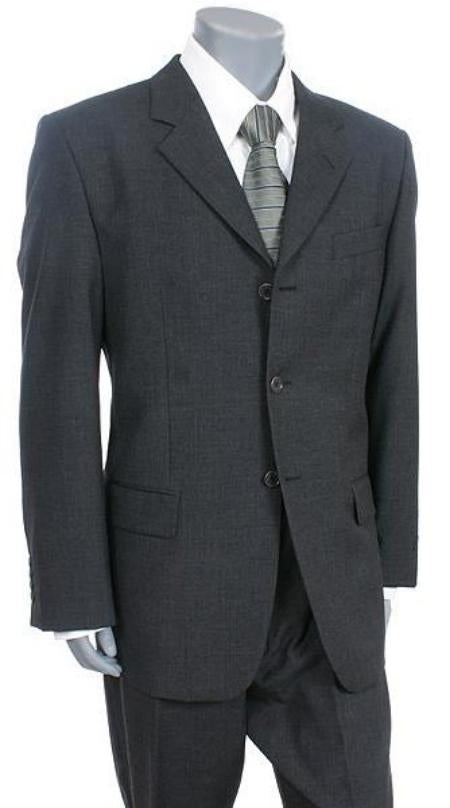 Tesory Italian Design, Premier Quality Italian Fabric Men's Cheap Priced Business Suits Clearance Sale :: Charcoal Gray Available In 2 Or 3 Buttons Style Regular Classic Cut Suit Super 150 Vented