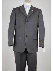 Three Button Men's Grey Suit