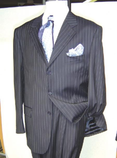 Men's Dress Pinstripe Available in 2 or Three ~ 3 Buttons Style Regular Classic Cut Men's Business Soft & light Weight Fabric Cheap Priced Business Suits Clearance Sale