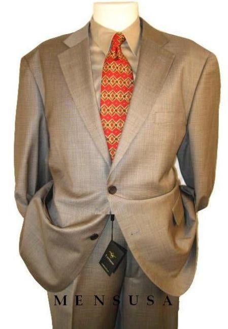 2 Btn Taupe-Beige Checker Mini Pindots Teakweave Nailhead Salt & Pepper Birdseye Patterned Business ~ Wedding 2 piece Side Vented Modern Fit Suits 2 Piece Suits For Men