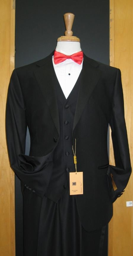 Two Button Three Piece Flat Front Tuxedo