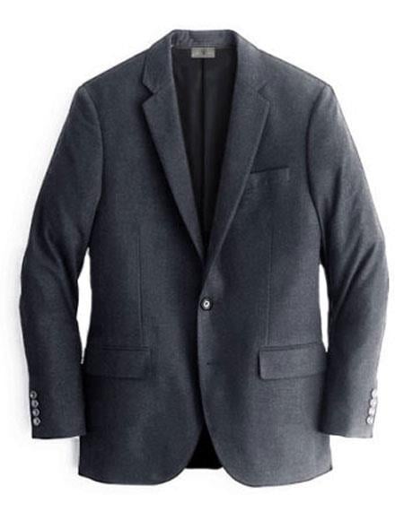 Men's Charcoal One Chest Pocket Cashmere & Wool Blazer