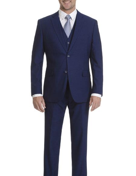 Brand: Caravelli Collezione Suit - Caravelli Suit - Caravelli italy Caravelli Men's Cobalt Blue Slim Fit 2 Button Double Vent Suit