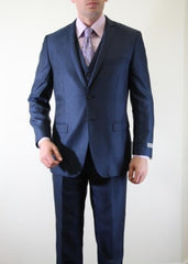 Tweed 3 Piece Suit - Tweed Wedding Suit Slate Indigo ~ Bright Blue Pinstripe Italian Slim Fitted Herringbone Tweed Two Button Three Piece Burgundy  Suit