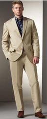 Men's Two Button Cheap Priced Business Suits Clearance Sale - Khaki Stone 2 Button Regular Classic Fit