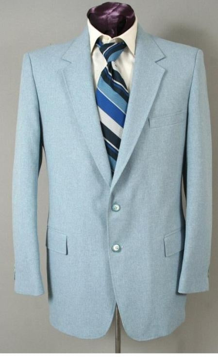 Men's Two Button Suit - Light Blue ~ Sky Baby Blue (Baby Blue)