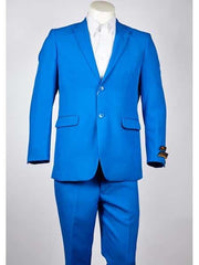 Two Button Men's BlueSlim Fit Suit