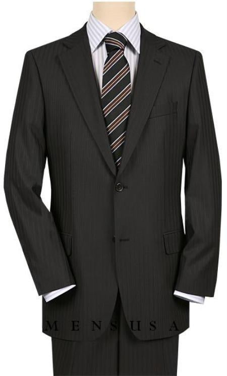 2 Button Side Vented Black Mini Shadow Pinstripe High-quality tone suits