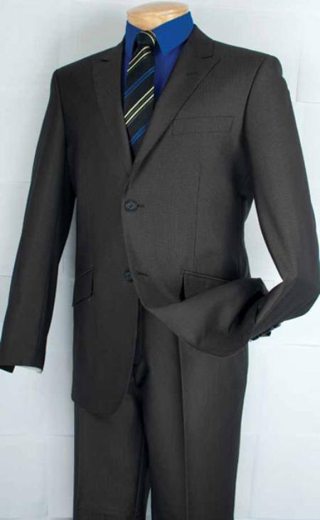 Single Breasted 2 Button Peak Lapel Cheap Priced Business Suits Clearance Sale Black