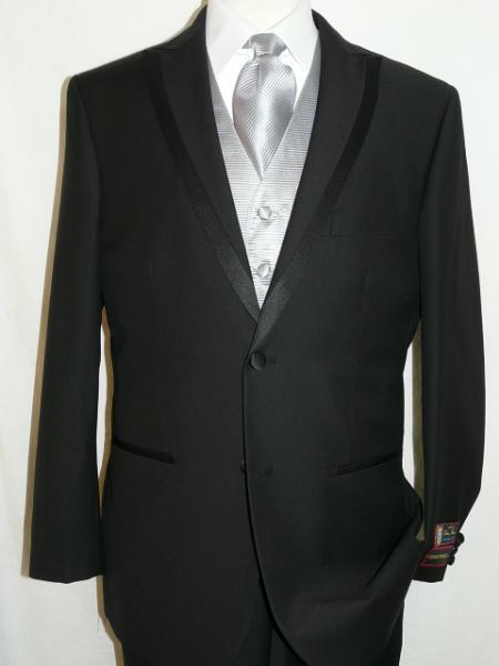 Spencer Tuxedo Soft Micro Fiber Peak Lapel 2 Button Plain Front Pants