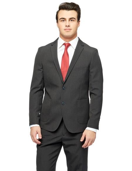 West End Men's Two Buttons  Young Look Black Slim Fit Suit