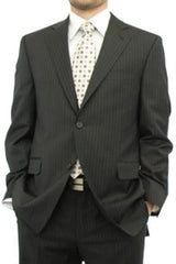 Chocolate Brown Pinstripe Modern Fit Suits 2 Button No Vents 100% Fine Affordable Cheap Priced Men's Dress Suit For Sale