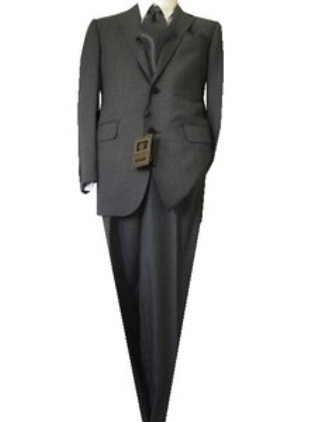 Fitted Discounted Sale Slim Cut2 Button Gray Nailhead Men's Suit