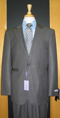 2 Button Grey Silk Blend Custom Flat Front Vented Suit Online Discount Fashion Sale