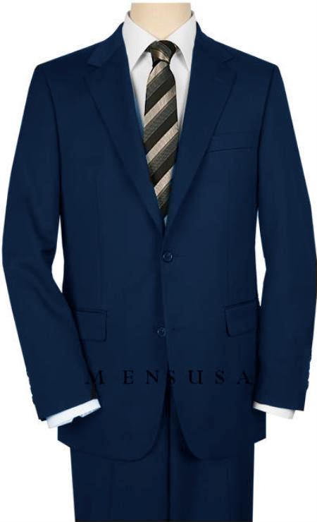 High-Quality 2 Button Dark Navy Blue Suit For Men Wide Leg 22 Inch Pleated Pants Side Vented  Jacket