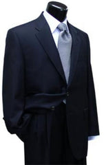 Men's 2 Button Dark Navy Blue Suit For Men Super 100s  pleated Business ~ Wedding 2 piece Side Vented 2 Piece Suits For Men