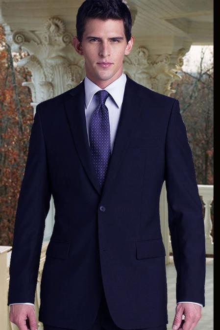 2 BUTTON SUPER 150'S 2 PIECE SUIT Side VENT BACK JACKET STYLE WITH 1 PLEATED PANTS - 100% Percent Wool Fabric Suit - Worsted Wool Business Suit