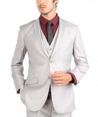 Men's White 2 Button 3 Piece Sinlge Breasted Slim Fit Suit