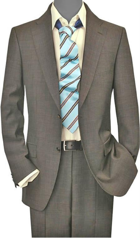 Men's 2 Button Vented Taupe ~ Beige Mini Pattern Weave Pattern Texture Pattern Suit