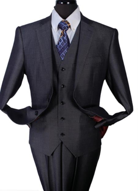 Men's Two Piece Taylor Fit Suit Charcoal - Color: Dark Grey Suit