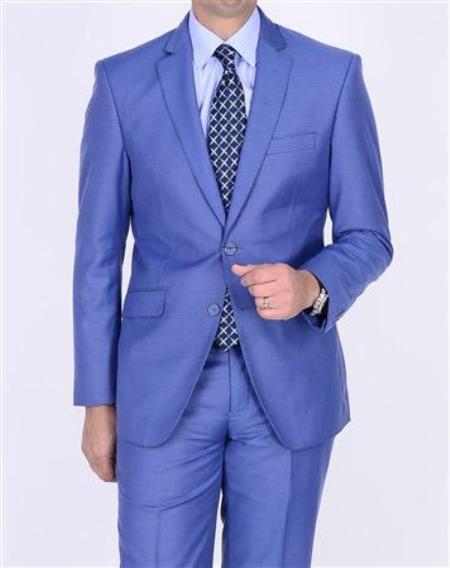 Men's 2 button Teal Blue Cobalt ~ Indigo ~ Bright Blue Cobalt Steel Darker Than Royal Color Dress Suits for Men