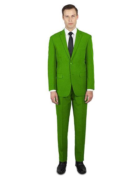 Apple Green ~ Lime Flap Front Pockets Festive Stylish Young  Suit