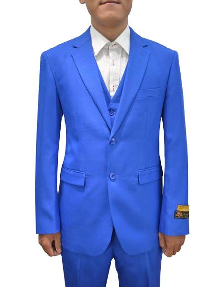 Men's Royal  Vested 3 Piece Dress Suits