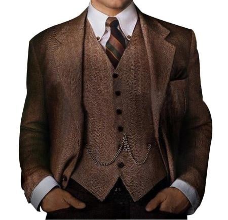 Men's Great Gatsby Vested Men's Clothing Costumes Suits Costumes Outfit Male Attire For Men Slim Fitted