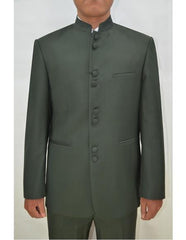 Marriage Groom Wedding Indian Nehru Suit Jacket Mens Blazer Olive (Jacket + Pants) $99