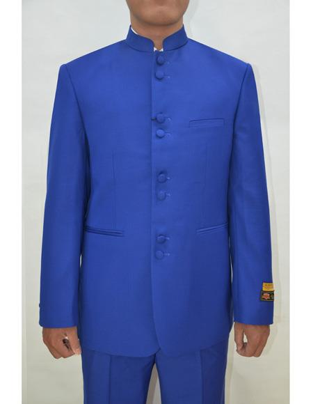 Marriage Groom Wedding Indian Nehru Dress Suits for Men Jacket Men's Blazer Royal ~ Blue - Men's Preaching Jacket