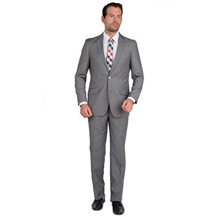 Men's Modern Fit Suits  Two Button Gray Suit