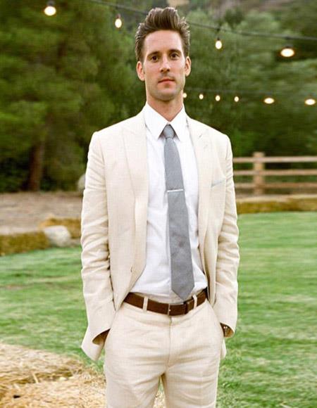 Linen Fabric Ivory Cream Off White Suit  2 Button Suit