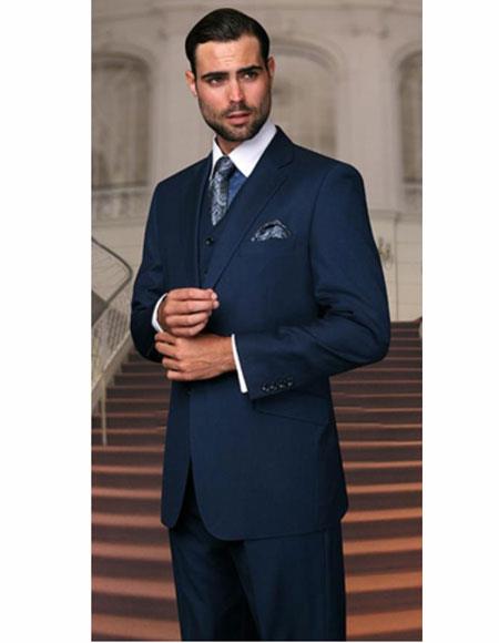 Indigo  Bright Blue Athletic Cut Classic Suits