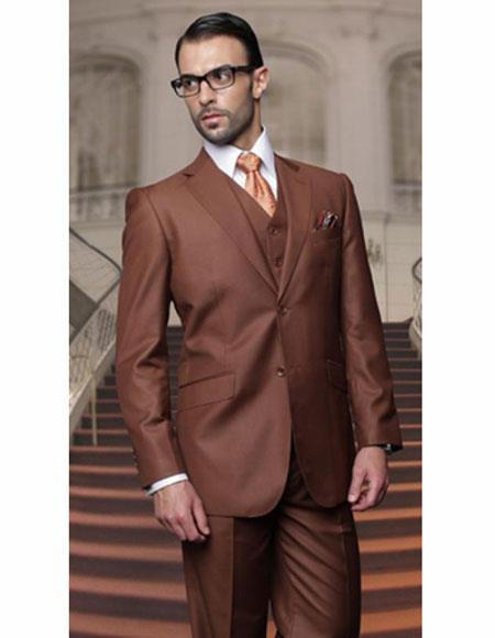 Copper Athletic Cut Classic Suits for Men