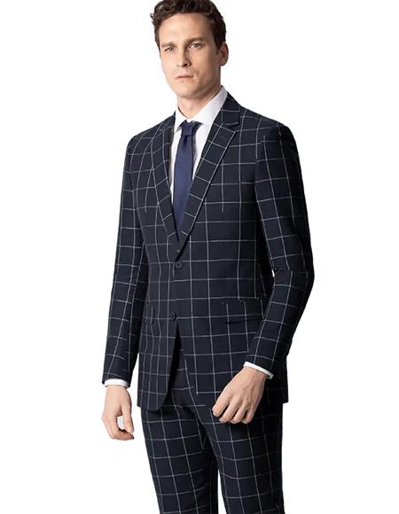 Black Window Pane Plaid Checkered Suit