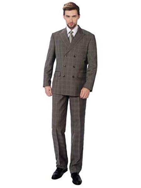 Walnut Double Breasted Suits Sharp Cut 3 Buttons Unique Style Suit