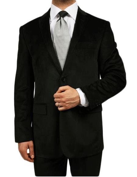 Velour Men's blazer JacketBlack Kids Sizes Luxurious Velvet Highlights Two-Button Single-Breast Mens