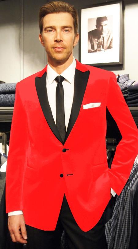 velour Men's blazer Jacket Velvet Velour Cheap Priced For Men Formal Tuxedo Jacket Sport Coat Two Tone Trimming notch collar tuxedo Hot Red