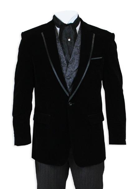 Velvet Smoking velour Men's blazer Jacket Black