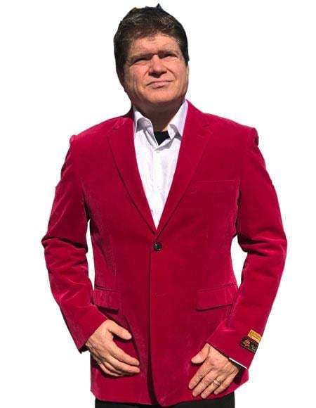 Hot Pink ~ Fuchsia Tuxedo velour Men's blazer Jacket