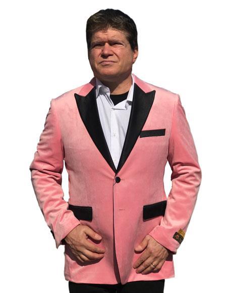 Alberto Nardoni Brand Ligth Pink Velvet Tuxedo velour Men's blazer Jacket Available Big Sizes