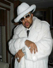 White Pimp Faux Fur Coat - White Pimp Coat