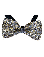 Sparkly Bow Tie Sequin Fabric Rhinestone Bowtie Gold ~ Silver