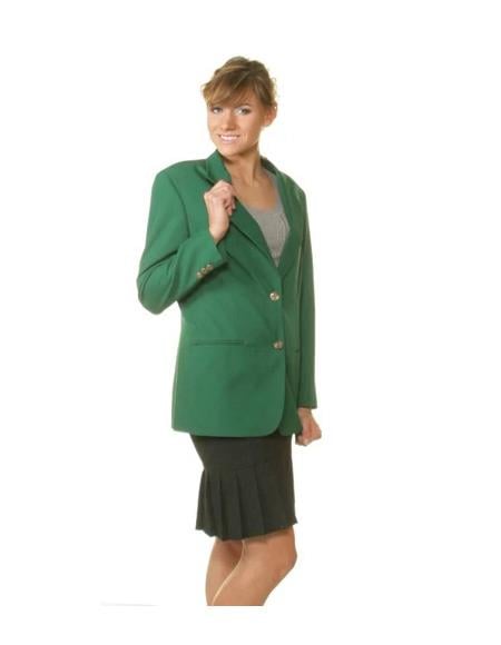 Two Button  women Blazer In Kelly Green