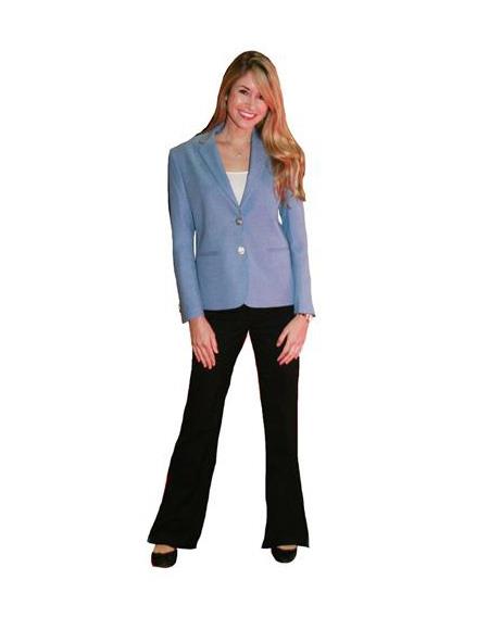 Two Button  women Blazer In Carolina Blue