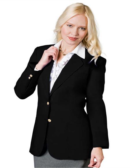 Two Button Black Women Blazer