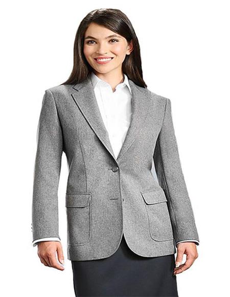 Veronica Two Button Grey Women Blazer