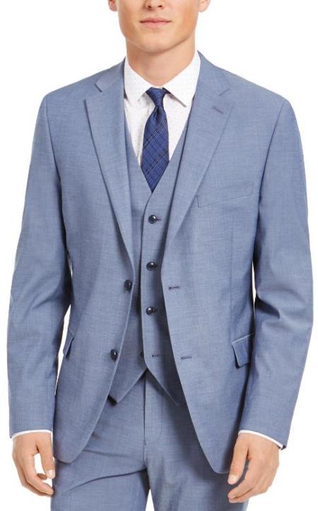 Slim Fit 2 Button Light Blue - Steel Blue - Wedding Suit - Dusty Blue Suit